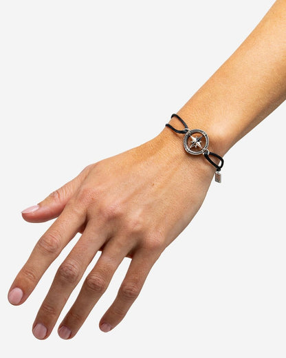 BUDDHA TO BUDDHA BARBARA MINI KOMPAS KOORD ARMBAND ZILVER
