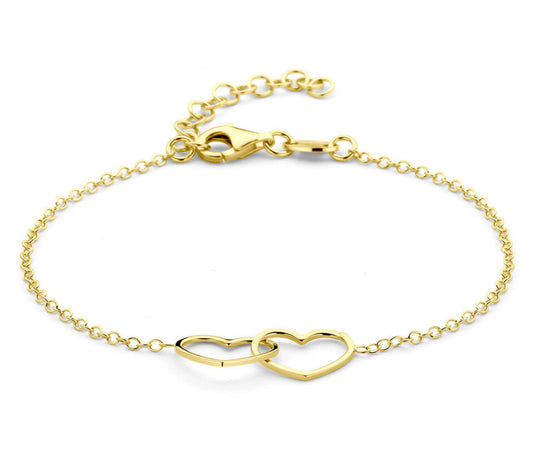 L-Kasius armband hartjes 16 + 3 cm 3 micron