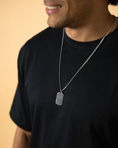 GEMENI ZILVEREN KETTING MET CARBON HANGER