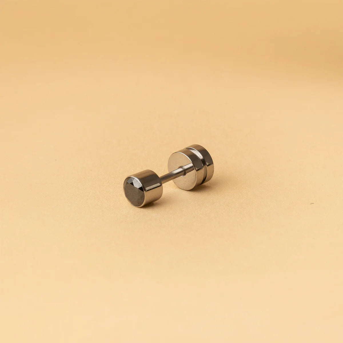 GEMINI Auris Contra titanium oorbel met zirconia - rond one piece