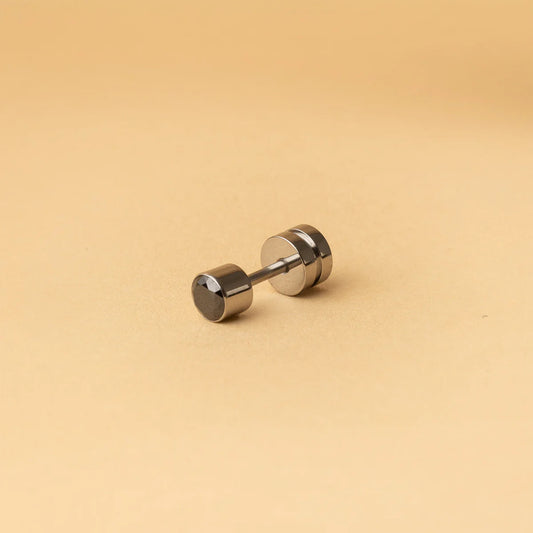 GEMINI Auris Contra titanium oorbel met zirconia - rond one piece