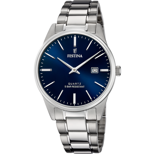 FESTINA HEREN BLAUW CLASSICS STALEN HORLOGE BAND F20511/3