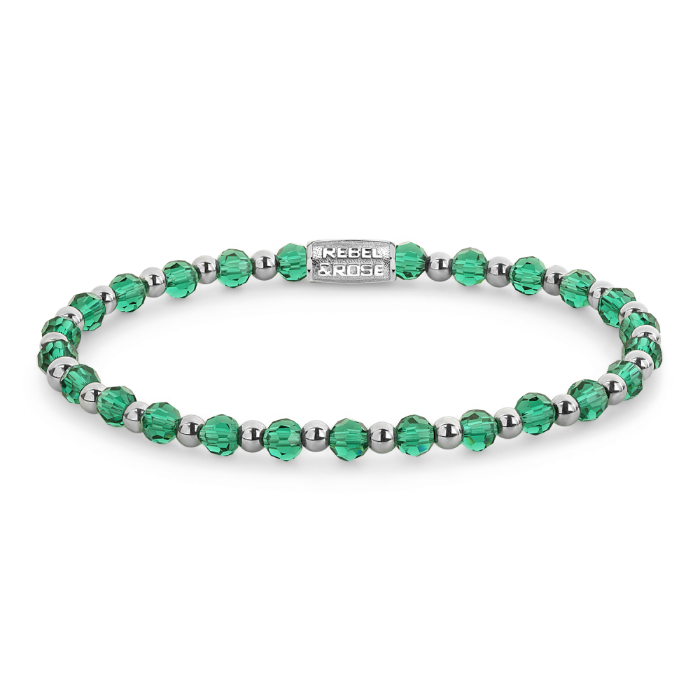 Rebel & Rose Mix Green Morning Glam Rocks silver-coloured - 4mm