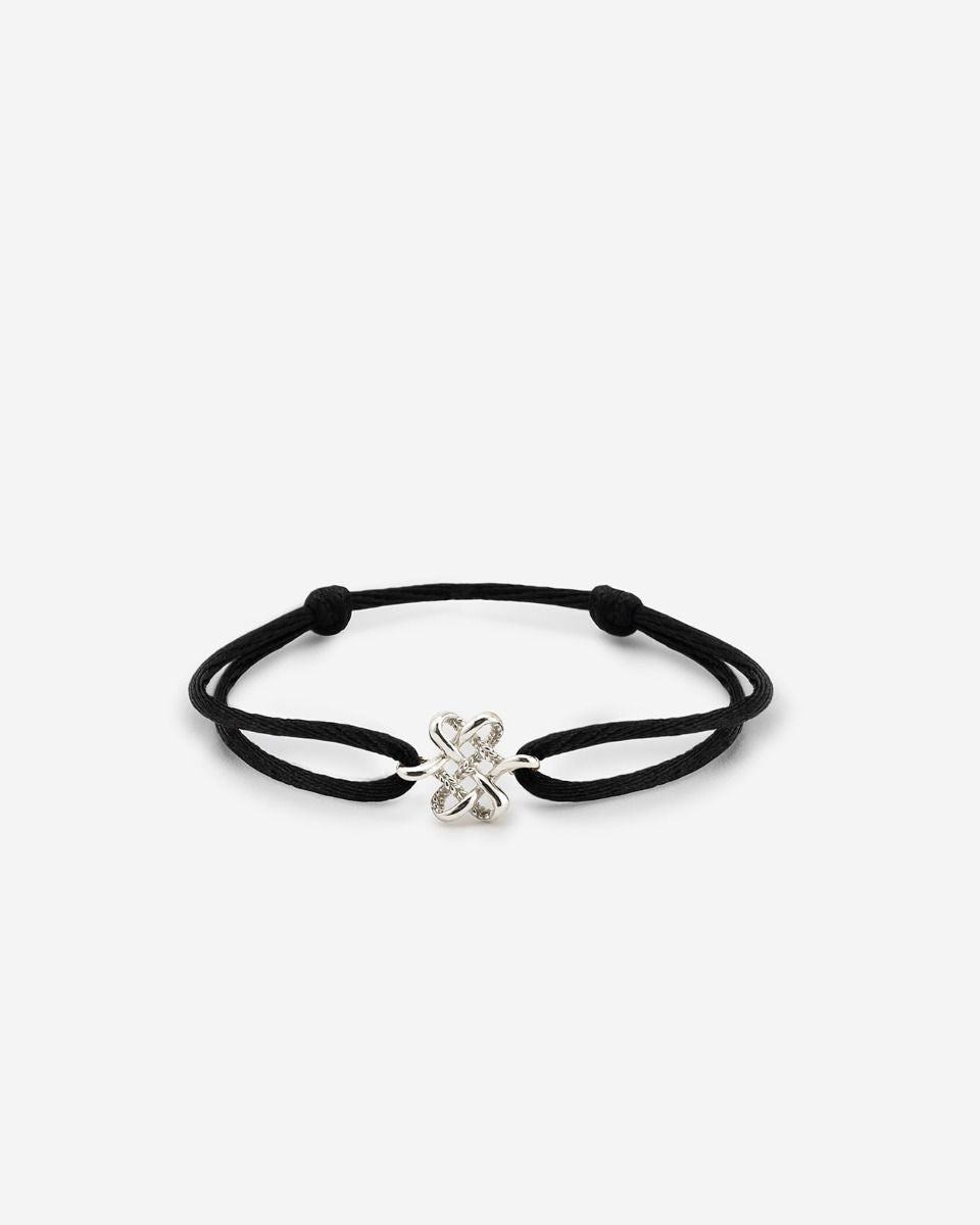 BUDDHA TO BUDDHA KOORD ARMBAND ENDLESS KNOT ZILVER ZWART