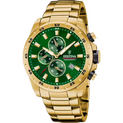 FESTINA HEREN GROEN GOUDKLEURIG HORLOGE F20541/3