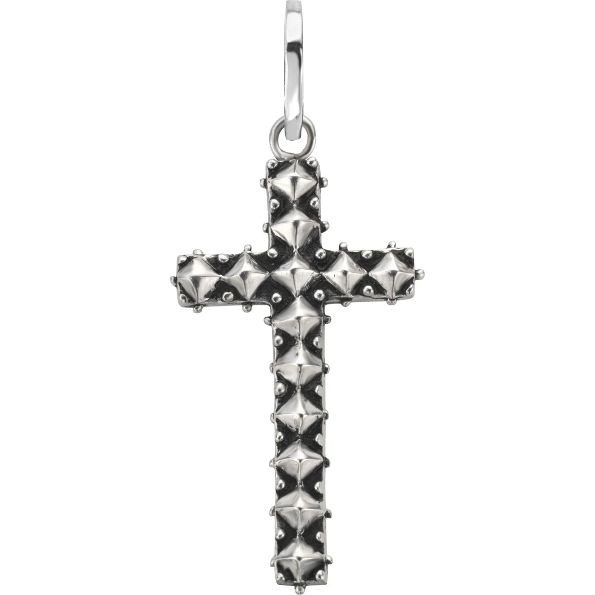 Rebel & Rose Studded Cross zilveren hanger