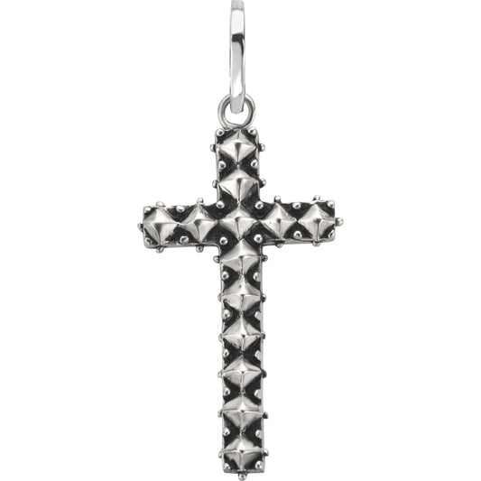 Rebel & Rose Studded Cross zilveren hanger