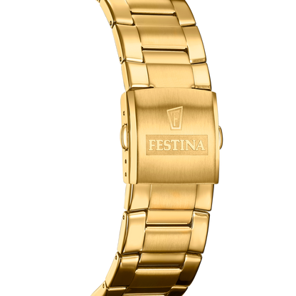 FESTINA HEREN HORLOGE BLAUW GOUDKLEURIG TIMLESS CHRONOGRAPH F20541/2