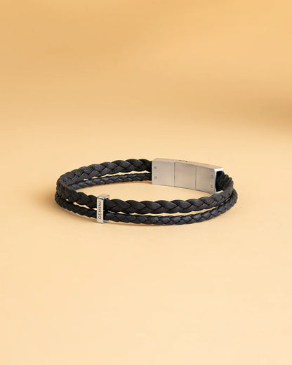 GEMENI DUO BRUIN NAPPALEDER ARMBAND