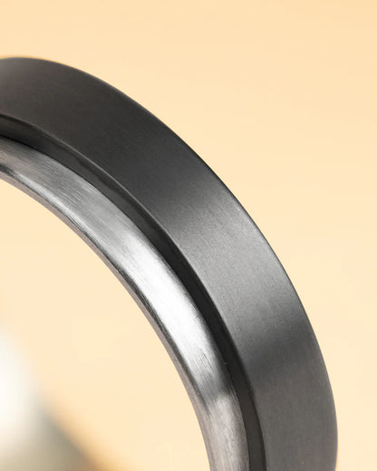 GEMENI TENDO ZILVEREN TWEEKLEURIGE TITANIUM RING