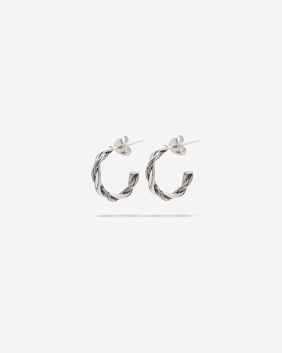 BUDDHA TO BUDDHA HOOP SET KATJA TWIST ZILVER SET