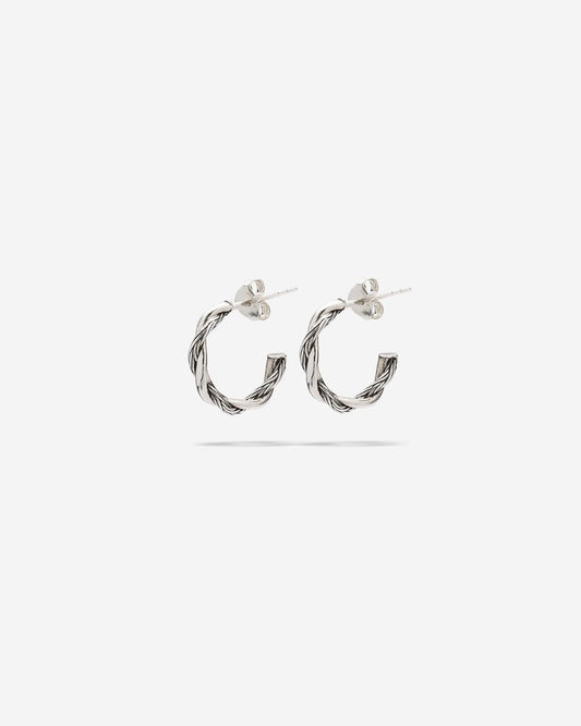 BUDDHA TO BUDDHA HOOP SET KATJA TWIST ZILVER SET