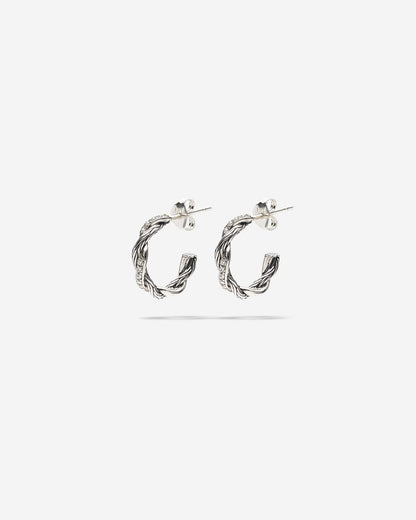 BUDDHA TO BUDDHA HOOP SET KATJA TWIST DIAMANT ZILVER SET