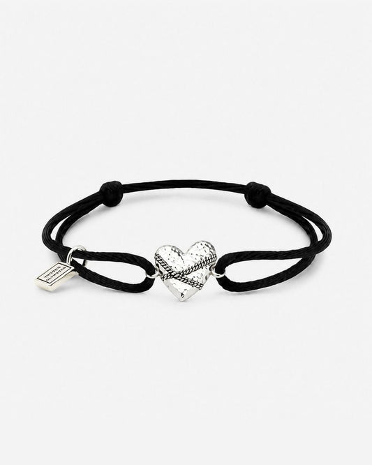 BUDDHA TO BUDDHA KOORD ARMBAND HART ZILVER ZWART
