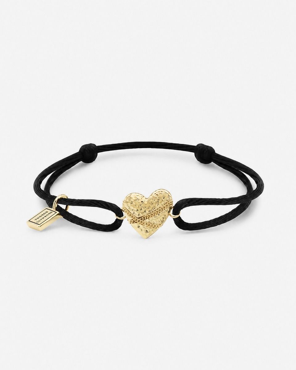BUDDHA TO BUDDHA KOORD ARMBAND HART ZILVER VERGULD ZWART