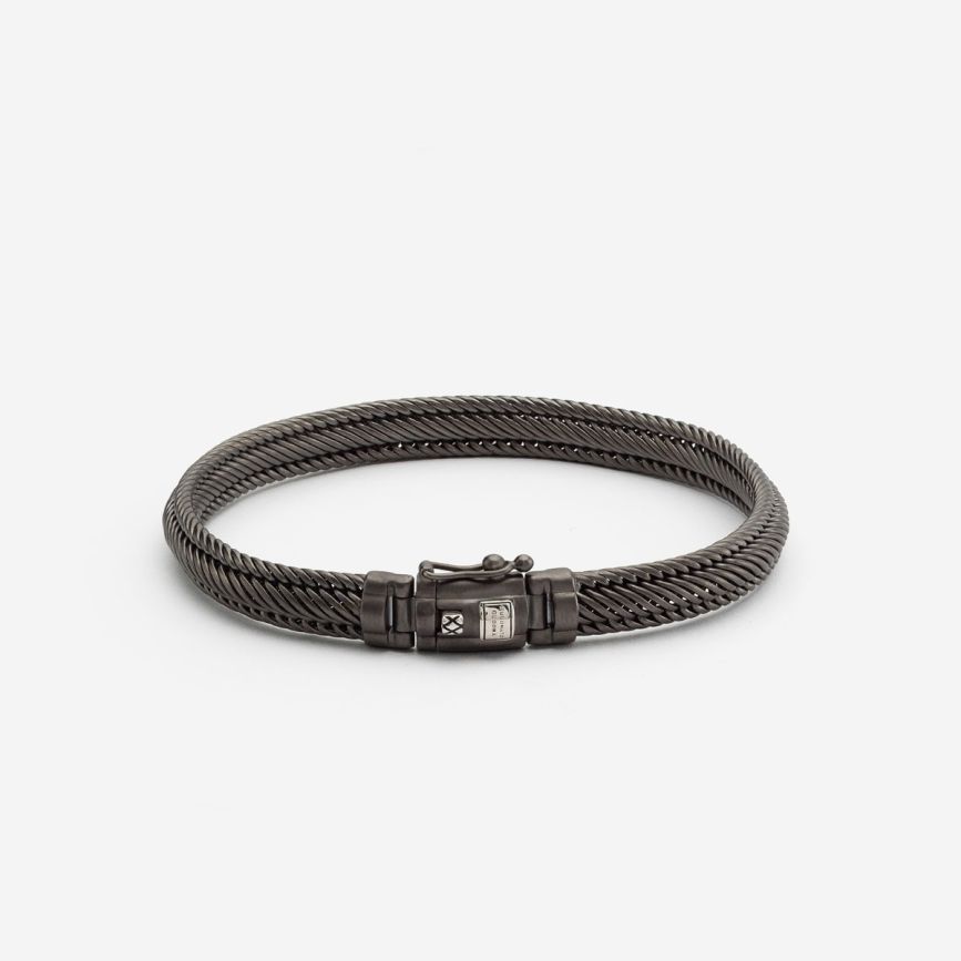 BUDDHA TO BUDDHA EDWIN MINI BLACK RUTHENIUM ZILVER ARMBAND