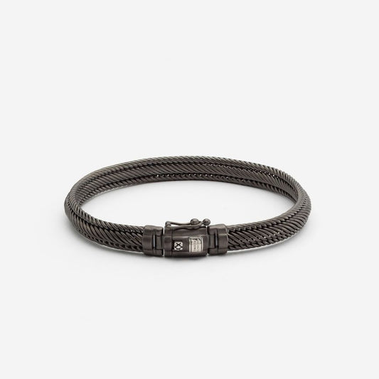 BUDDHA TO BUDDHA EDWIN MINI BLACK RUTHENIUM ZILVER ARMBAND