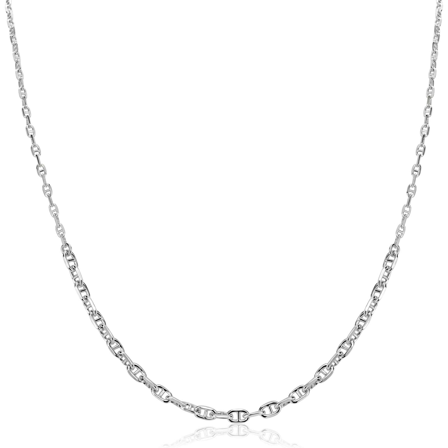 ZINZI zilveren ketting 45cm met aflopende marineschakels