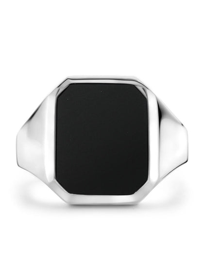 Ferrum Zegelring massief onyx 13 x 11 mm