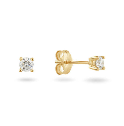 Yara Solitaire Moderne Oorstekers – 9k goud met 0.20 ct lab-grown diamant