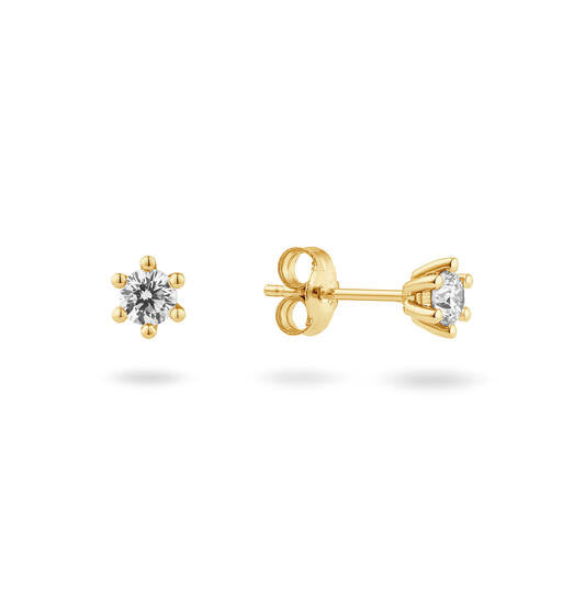 Yara Solitaire Classique Oorstekers – 9k goud met 0.30 ct lab-grown diamant