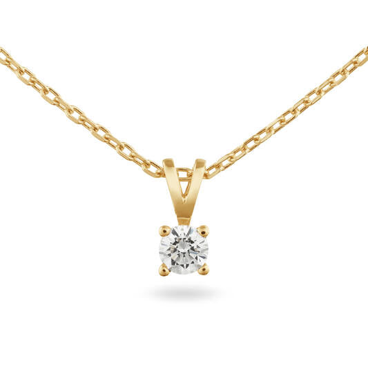 Yara Solitaire Moderne Collier – 9k goud met 0.20 ct lab-grown diamant