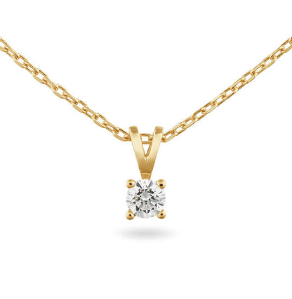 Yara Solitaire Moderne Collier – 9k goud met 0.20 ct lab-grown diamant