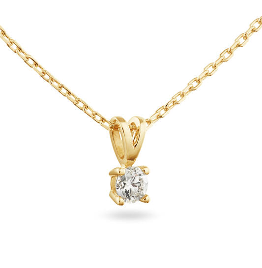 Yara Solitaire Moderne Collier – 9k goud met 0.20 ct lab-grown diamant
