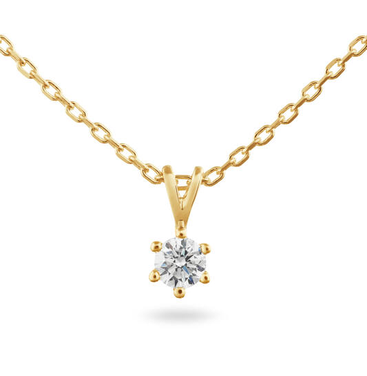 Yara Solitaire Classique Collier – 9k goud met 0.20 ct lab-grown diamant