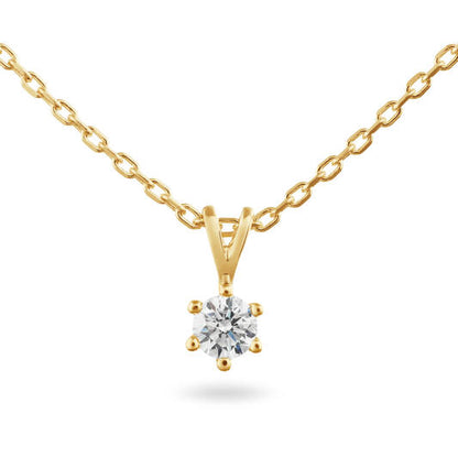 Yara Solitaire Classique Collier – 9k goud met 0.20 ct lab-grown diamant