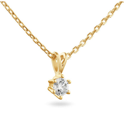 Yara Solitaire Classique Collier – 9k goud met 0.20 ct lab-grown diamant