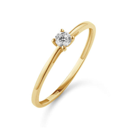 Yara Ring Solitaire Moderne – 9k goud met 0.15 ct lab-grown diamant