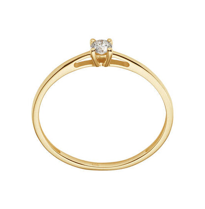 Yara Ring Solitaire Moderne – 9k goud met 0.15 ct lab-grown diamant