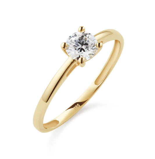 Yara Ring Solitaire Moderne – 9k goud met 0.50 ct lab-grown diamant