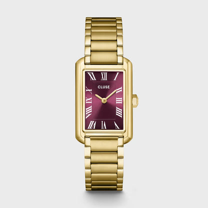 Cluse Belisenna Watch Steel, Wine, Gold Colour