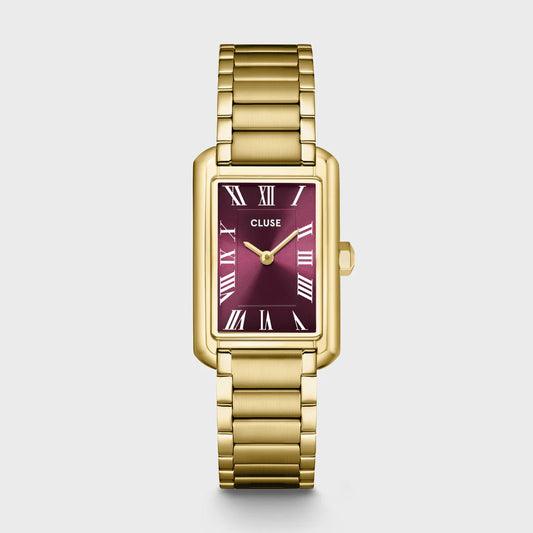 Cluse Belisenna Watch Steel, Wine, Gold Colour