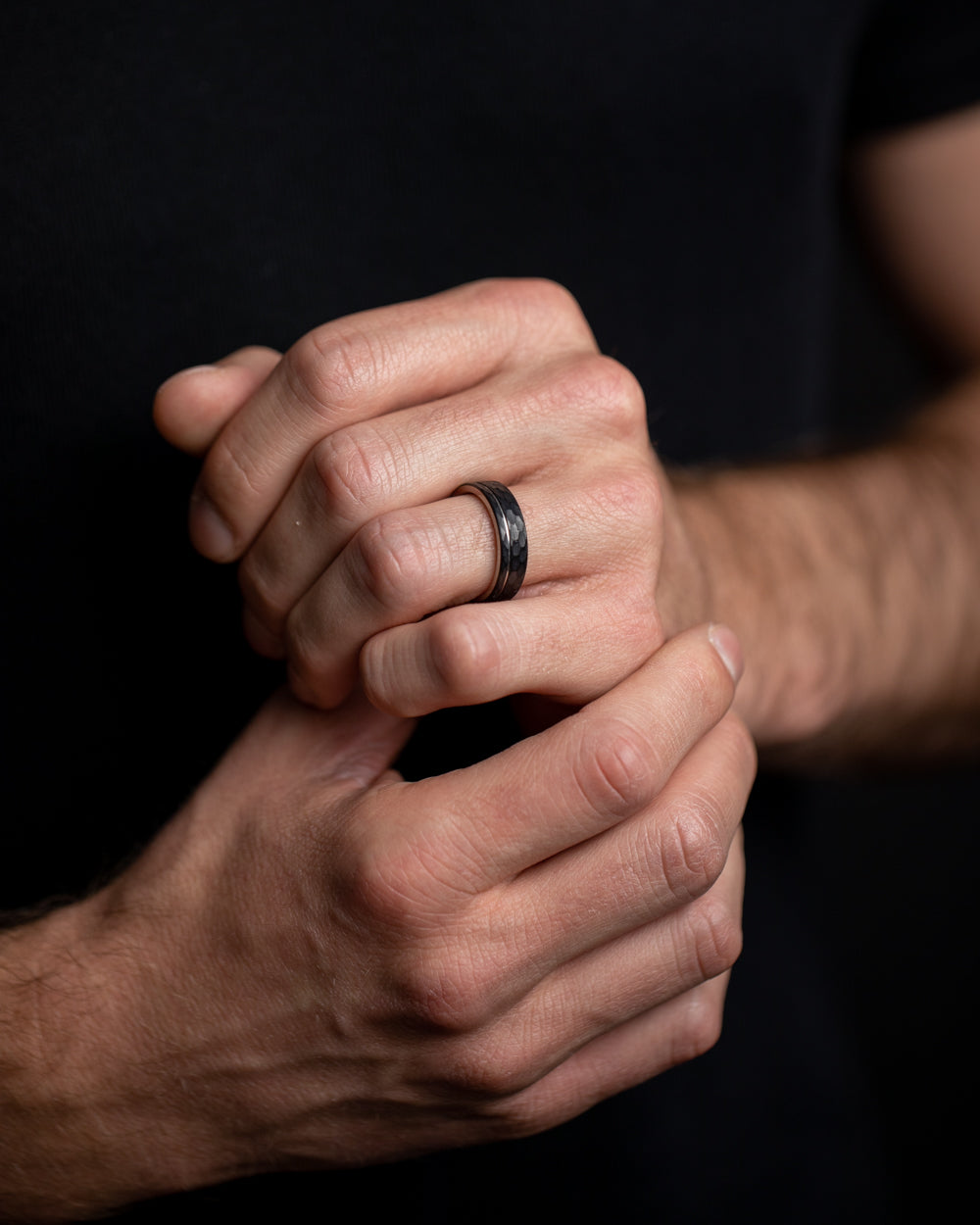 GEMINI Alter 6mm Faceted full Titanium ring