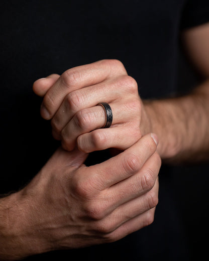 GEMINI Alter 6mm Faceted full Titanium ring