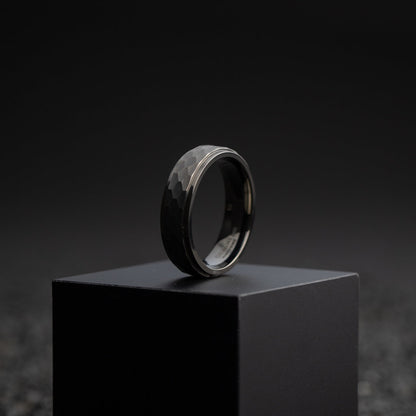 GEMINI Duplus 6mm Titanium ring with black on black finish