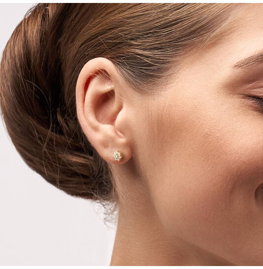Yara Rosette Oorstekers – 9k goud met 0.25 ct lab-grown diamant