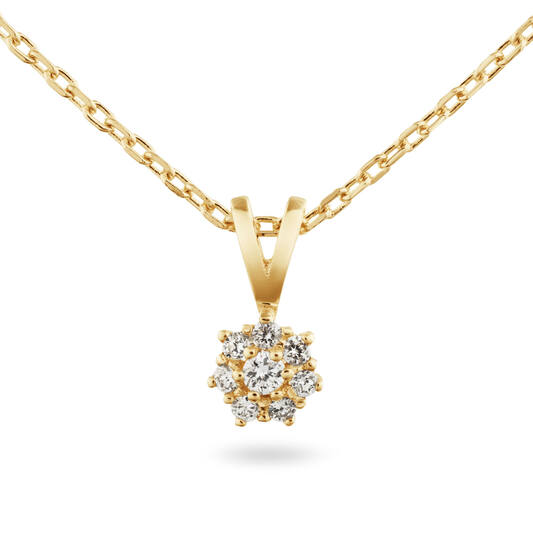 Yara Rosette Collier – 9k goud met 0.13 ct lab-grown diamant