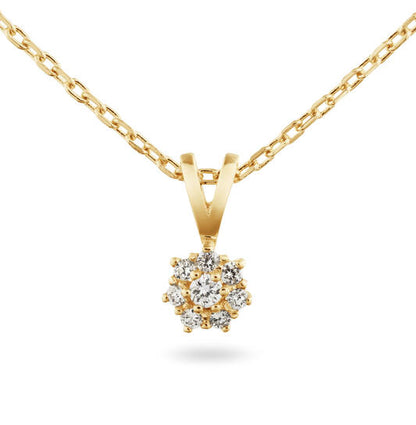 Yara Rosette Collier – 9k goud met 0.13 ct lab-grown diamant