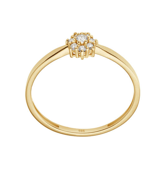 Yara Rosette Ring – 9k goud met 0.09 ct lab-grown diamant