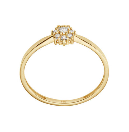 Yara Rosette Ring – 9k goud met 0.09 ct lab-grown diamant