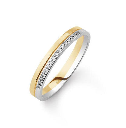 Yara Infini Ring – 9k bicolor goud met 0.06 ct lab-grown diamant