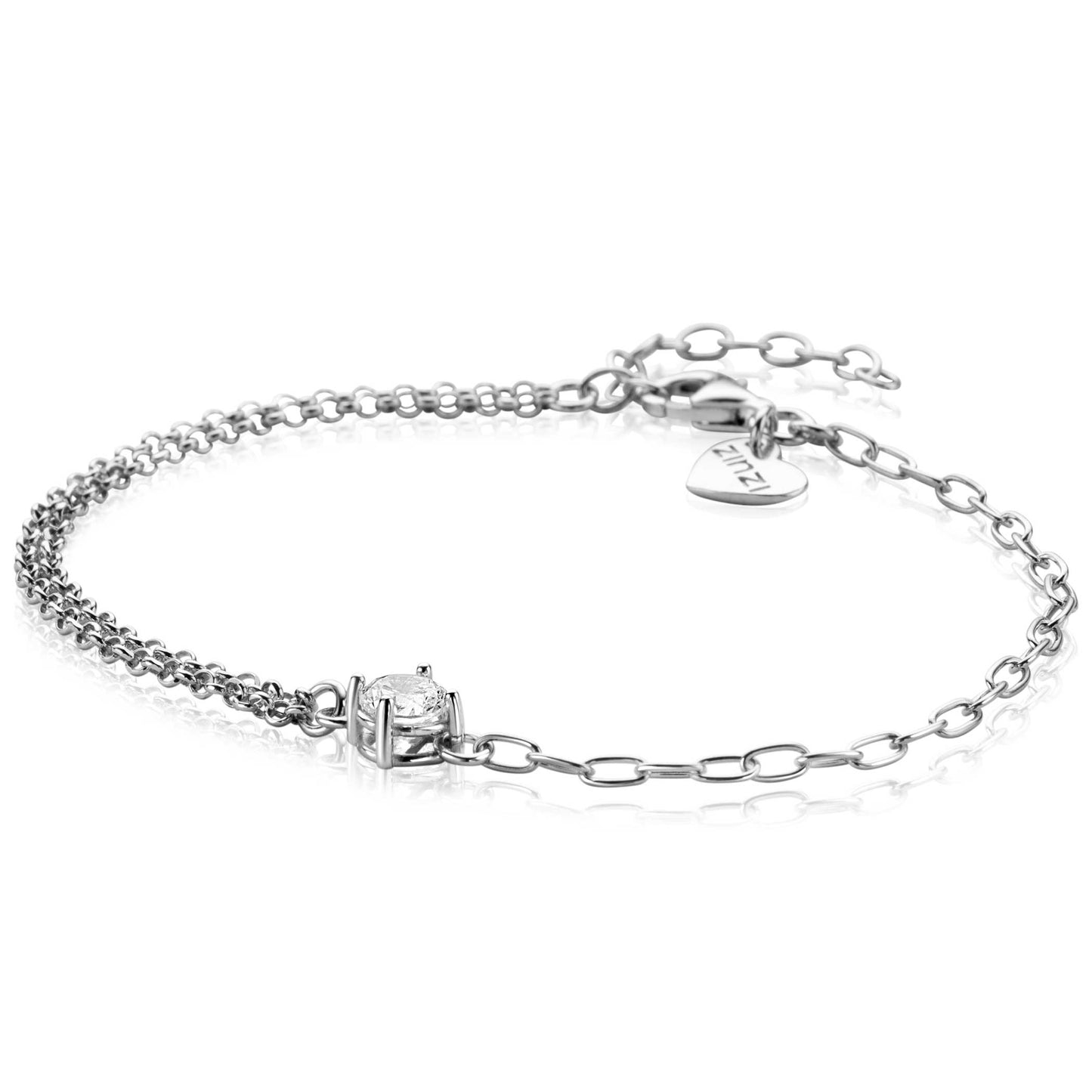 ZINZI ARMBAND 2 SOORTEN KETTING ZIRCONIA ZIA2660
