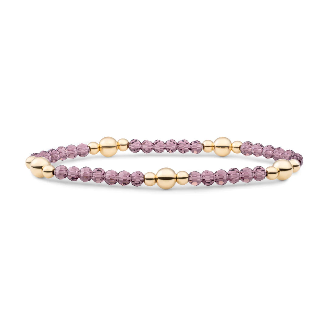 SPARKLING Bracelet Purple pink Quartz Bold Mix Gold