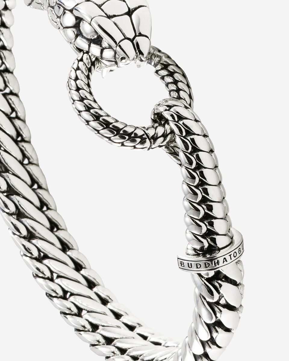 BUDDHA TO BUDDHA ARMBAND BEN XS SLANG ZILVER