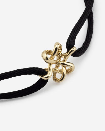 BUDDHA TO BUDDHA CORD BRACELET ENDLESS KNOT 14KT GOLD