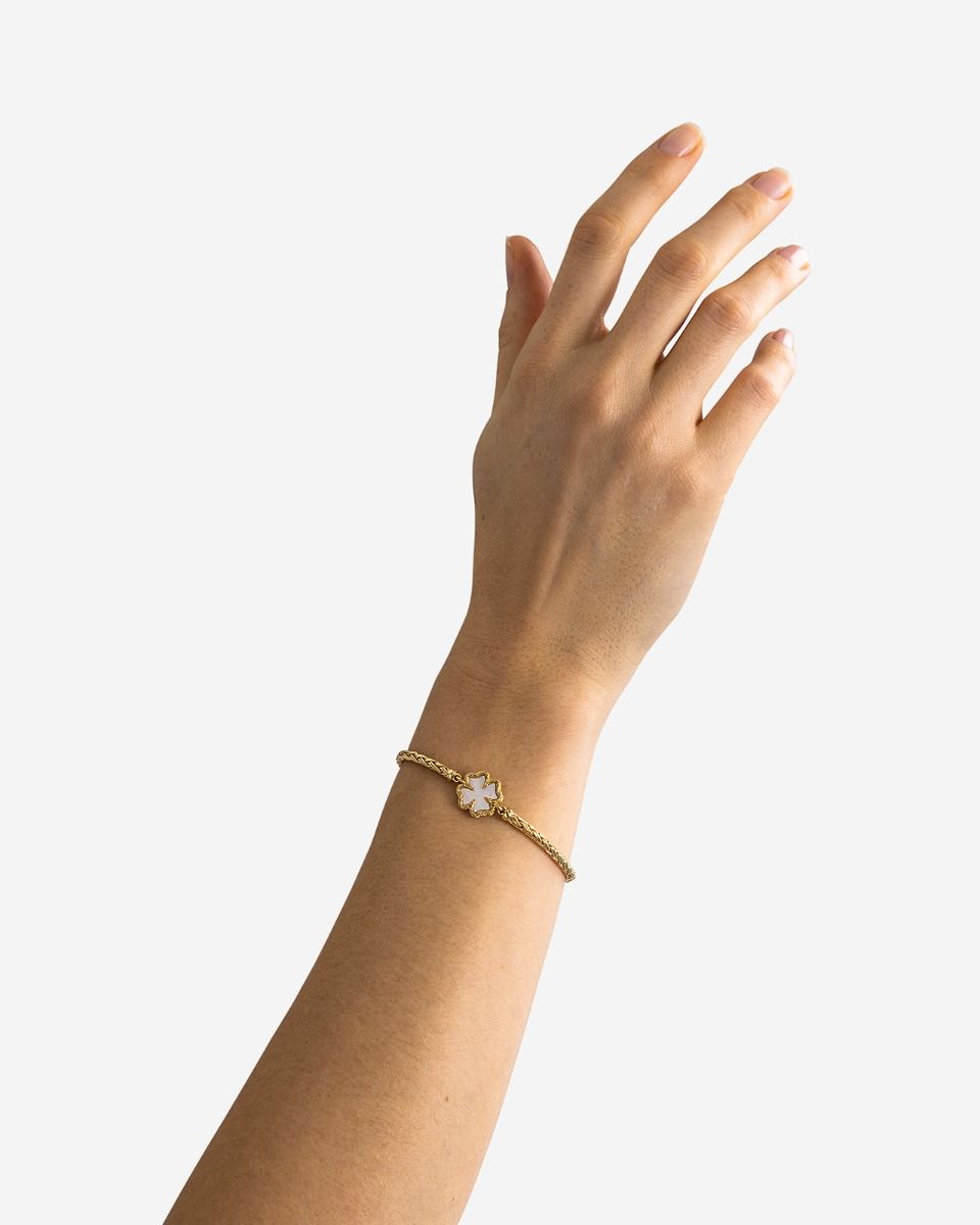 BUDDHA TO BUDDHA ARMBAND KATJA KLAVER PARELMOER ZILVER VERGULD